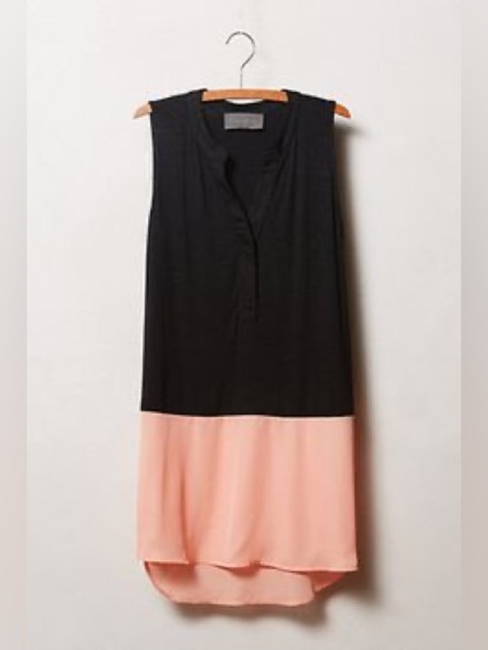 Anthropologie Tops - Anthropologie Black & Pink Sleeveless Blouse Sunday in Brooklyn Women’s Medium